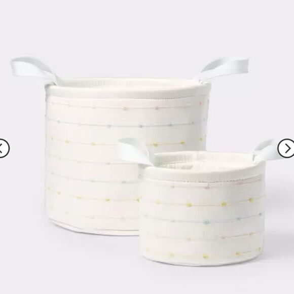 Small Round Bin with Slub Stitching - Cream - Cloud Island - Picture 4 of 4